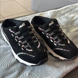 Avia Black Mesh Slip-On Sneakers